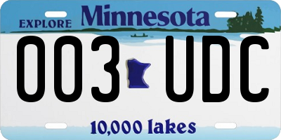 MN license plate 003UDC