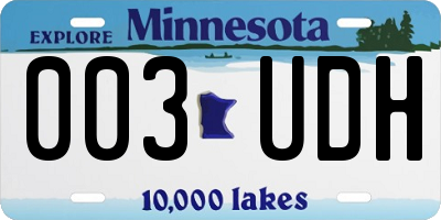 MN license plate 003UDH