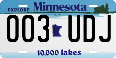 MN license plate 003UDJ