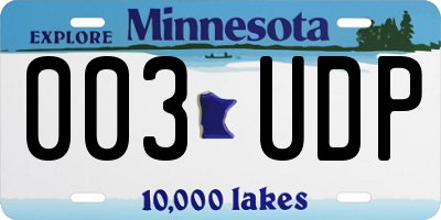 MN license plate 003UDP