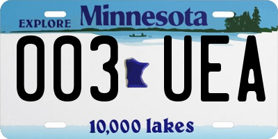 MN license plate 003UEA