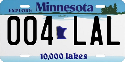 MN license plate 004LAL