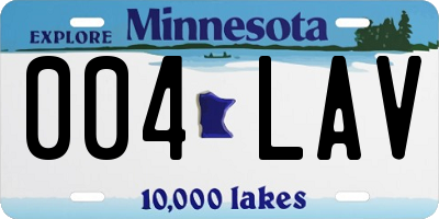 MN license plate 004LAV