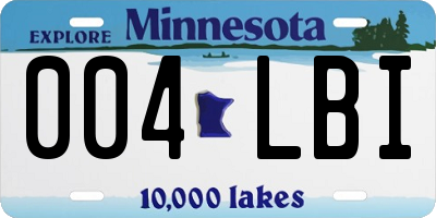MN license plate 004LBI