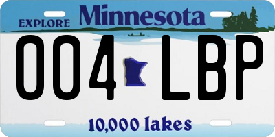MN license plate 004LBP