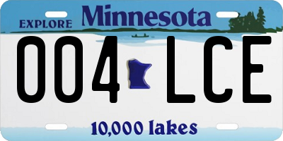 MN license plate 004LCE