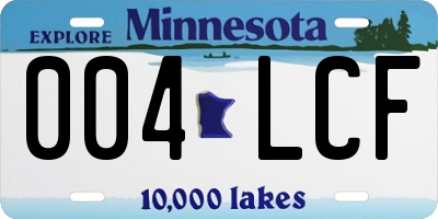 MN license plate 004LCF