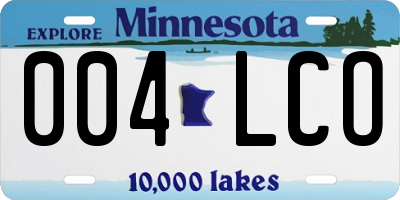 MN license plate 004LCO