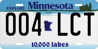 MN license plate 004LCT