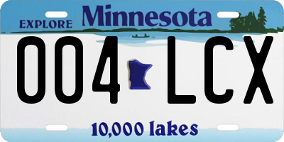 MN license plate 004LCX