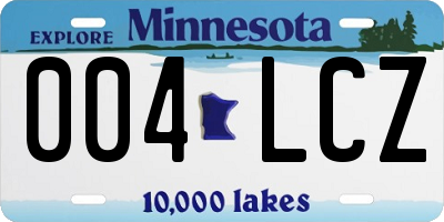MN license plate 004LCZ