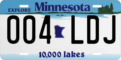 MN license plate 004LDJ