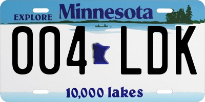 MN license plate 004LDK