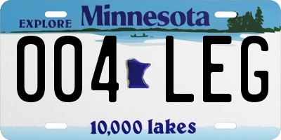MN license plate 004LEG