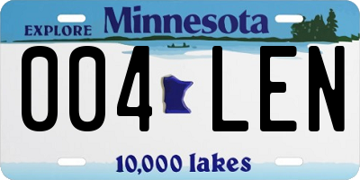 MN license plate 004LEN