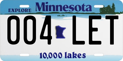 MN license plate 004LET