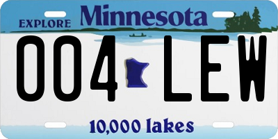 MN license plate 004LEW
