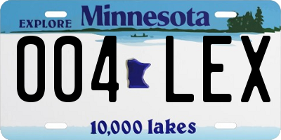 MN license plate 004LEX