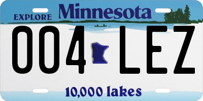 MN license plate 004LEZ