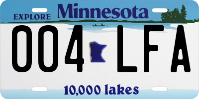 MN license plate 004LFA