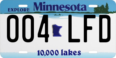 MN license plate 004LFD