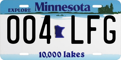 MN license plate 004LFG
