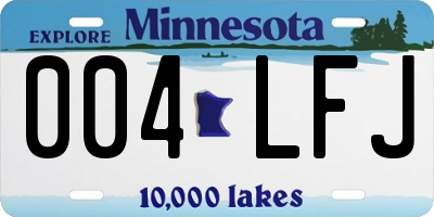 MN license plate 004LFJ
