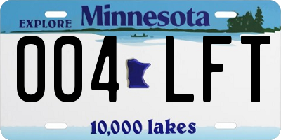 MN license plate 004LFT