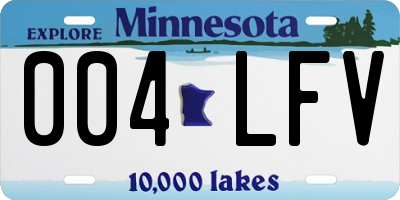 MN license plate 004LFV