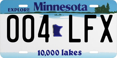 MN license plate 004LFX