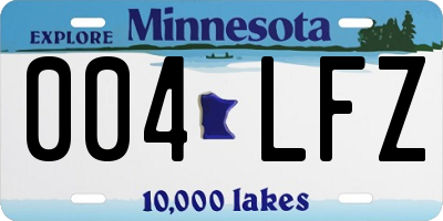 MN license plate 004LFZ