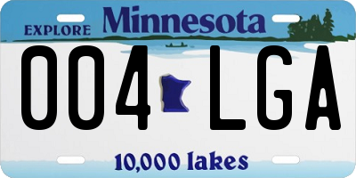 MN license plate 004LGA