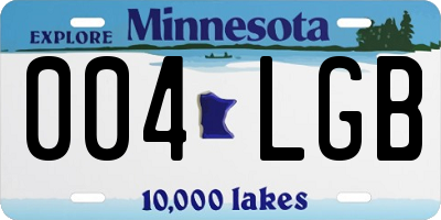 MN license plate 004LGB