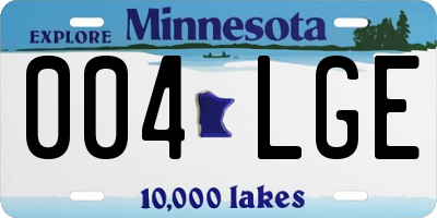MN license plate 004LGE