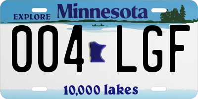 MN license plate 004LGF