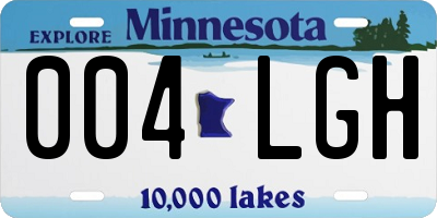 MN license plate 004LGH