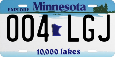 MN license plate 004LGJ