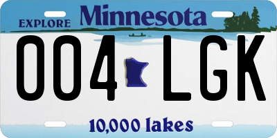 MN license plate 004LGK