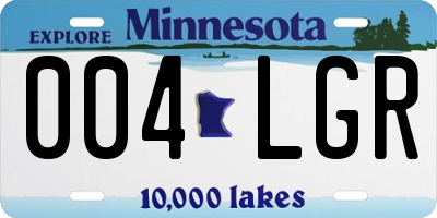 MN license plate 004LGR