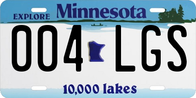 MN license plate 004LGS