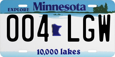 MN license plate 004LGW