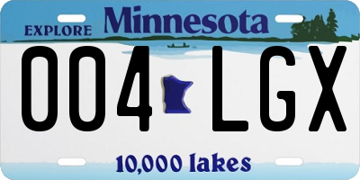 MN license plate 004LGX