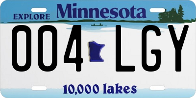 MN license plate 004LGY