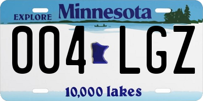 MN license plate 004LGZ
