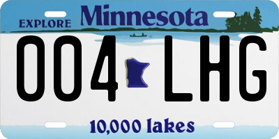 MN license plate 004LHG