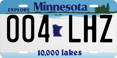 MN license plate 004LHZ