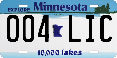 MN license plate 004LIC