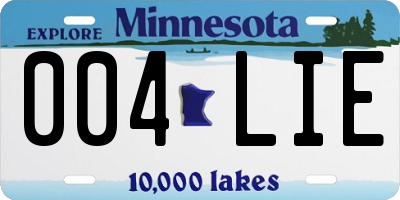 MN license plate 004LIE