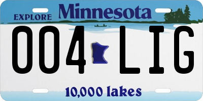 MN license plate 004LIG