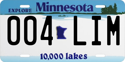 MN license plate 004LIM
